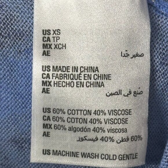 Tie Dye Blue Soft V Neck Lightweight Sweater Womens XS Boho 70s Comfy Office - Picture 11 of 14